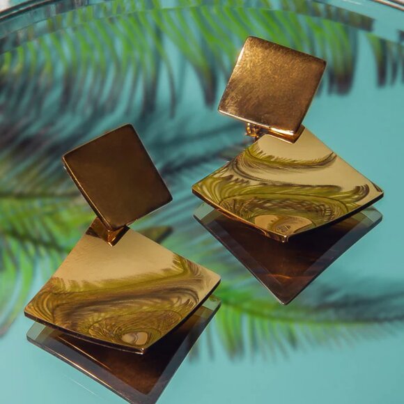 Gold Milan Earrings/NWT - Picture 1 of 5